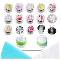 pastry bag tips kitchen cake icing piping cream cake decorating tools 10 reusable pastry bags15 nozzle set 29pcsset