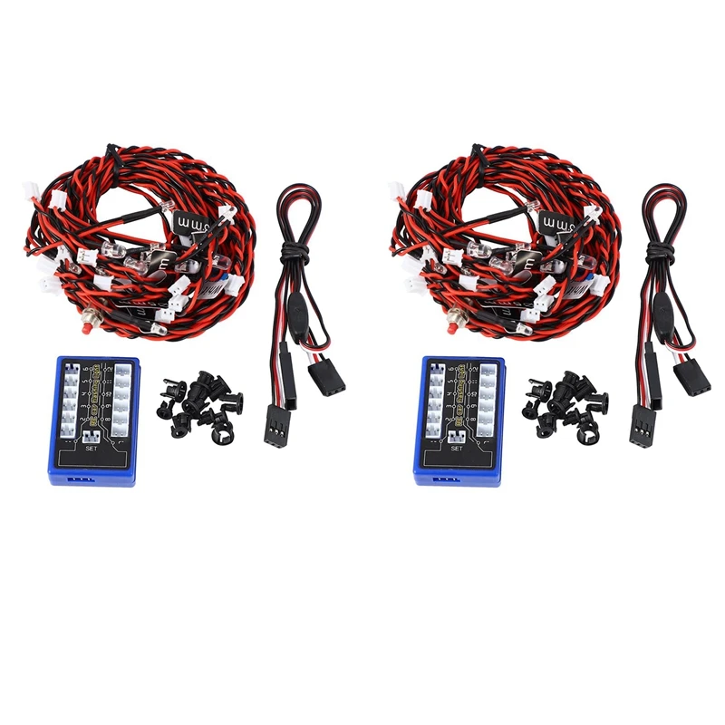 

2X New Highlight 12 LED Flashing Light System For Rc Car G.T.Power Smart Ppm Fm Fs 2.4G Trucks 1/10 Scale Vehicle Part