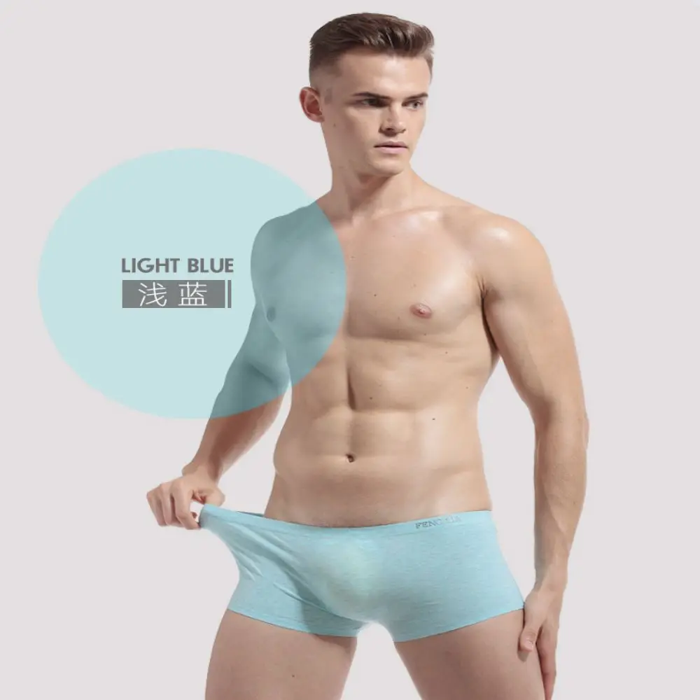 

Men Boxer Shorts Heat Traceless Underwear Modal Cotton Sports Flat Corner Underwear Breathable One Piece Seamless Sexy Panties