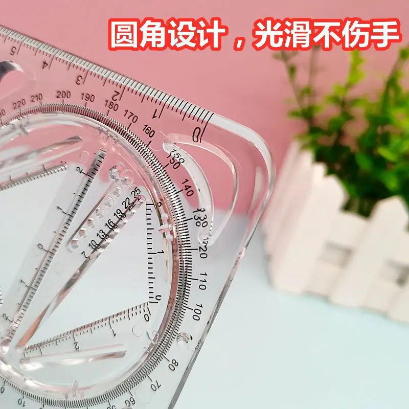 

Multi-Function Drawing Ruler For Primary And Secondary School Students, Rotatable Geometric Ruler Function, Drawing Protractor S