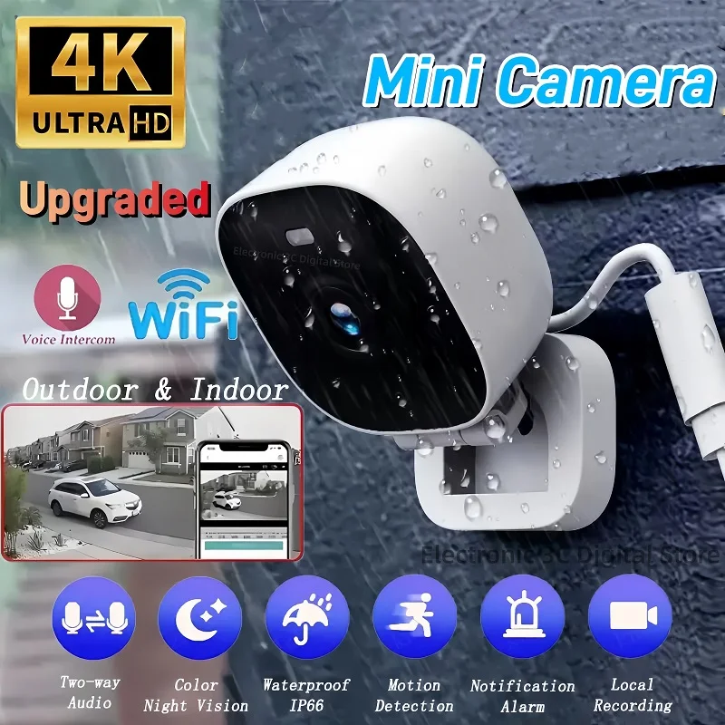 Mini 4K Wi-Fi камера видеонаблюдения