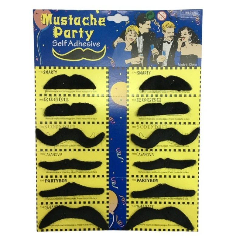 

Искусственные усы 6/12 шт., черные