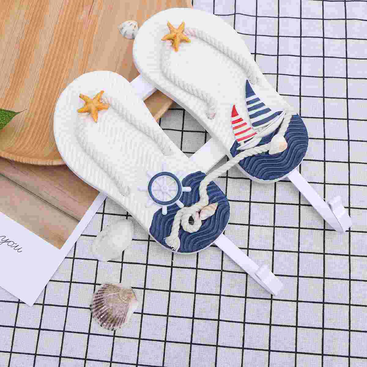 

Mediterranean Style Hooks Wooden Wall Hanger Home Decoration Ocean Decorate