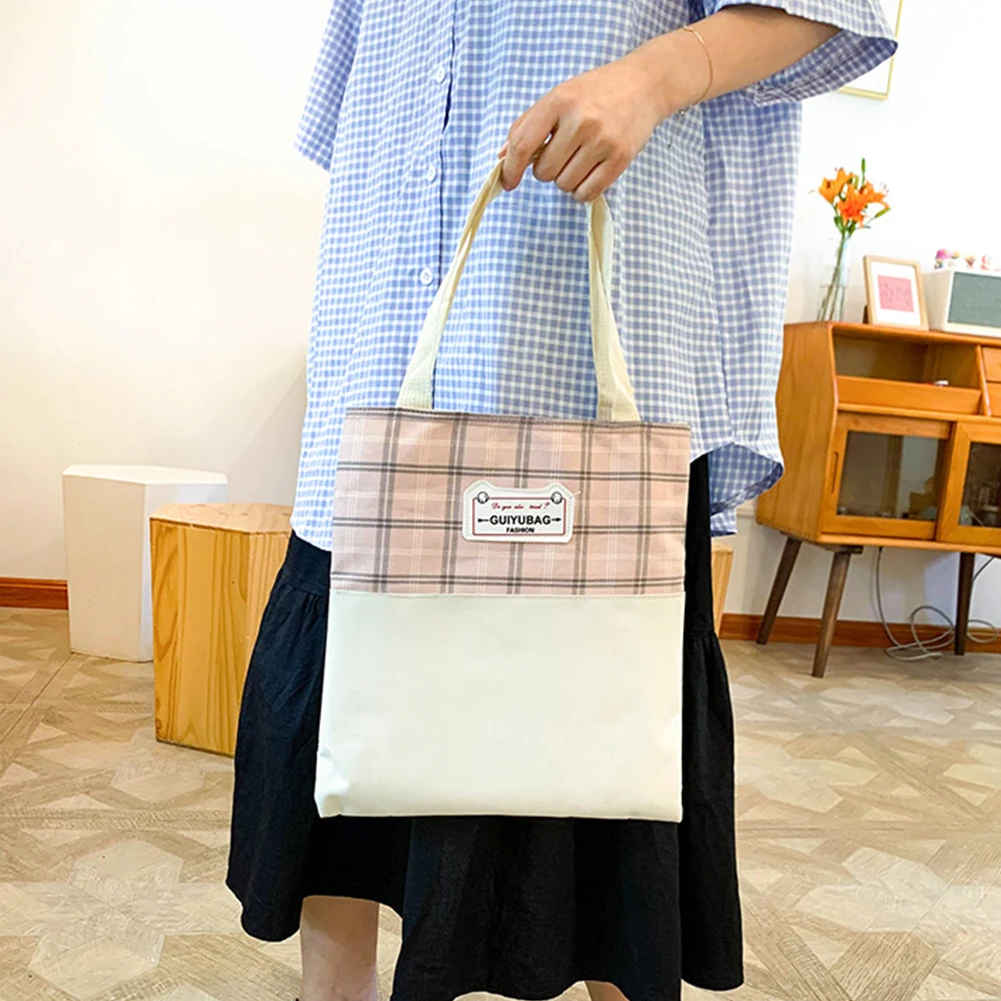 

5Pcs Aesthetic Rucksack Preppy Style Cute Laptop Bag Plaid Large Capacity Canvas Casual Girls Daypack