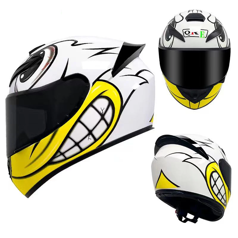 Motorcycle helmet, all season all-purpose warm motorcycle, full helmet, female couple's helmet, big tail