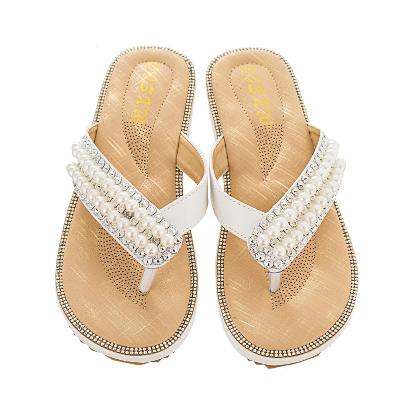Plus Size 41 42 Solid Outside Womans Slides Wedges Casual Sandals Thick Platform Female Flip Flops Summer Beach Women Slippers