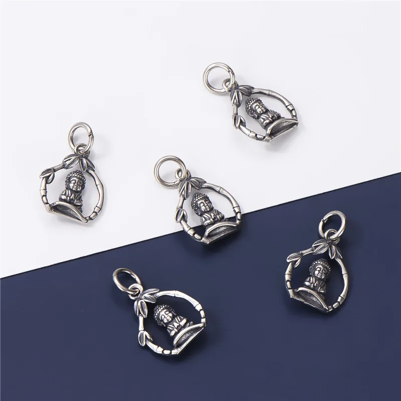 

925 Sterling Silver Female Elegant Pendant Charms Base for Woman Girl Buddhism Bracelet DIY Jewelry Findings Accessories