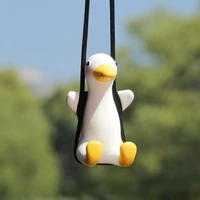 vehicle interior ornament cute little duck swing rearview mirror pendant dropshipping