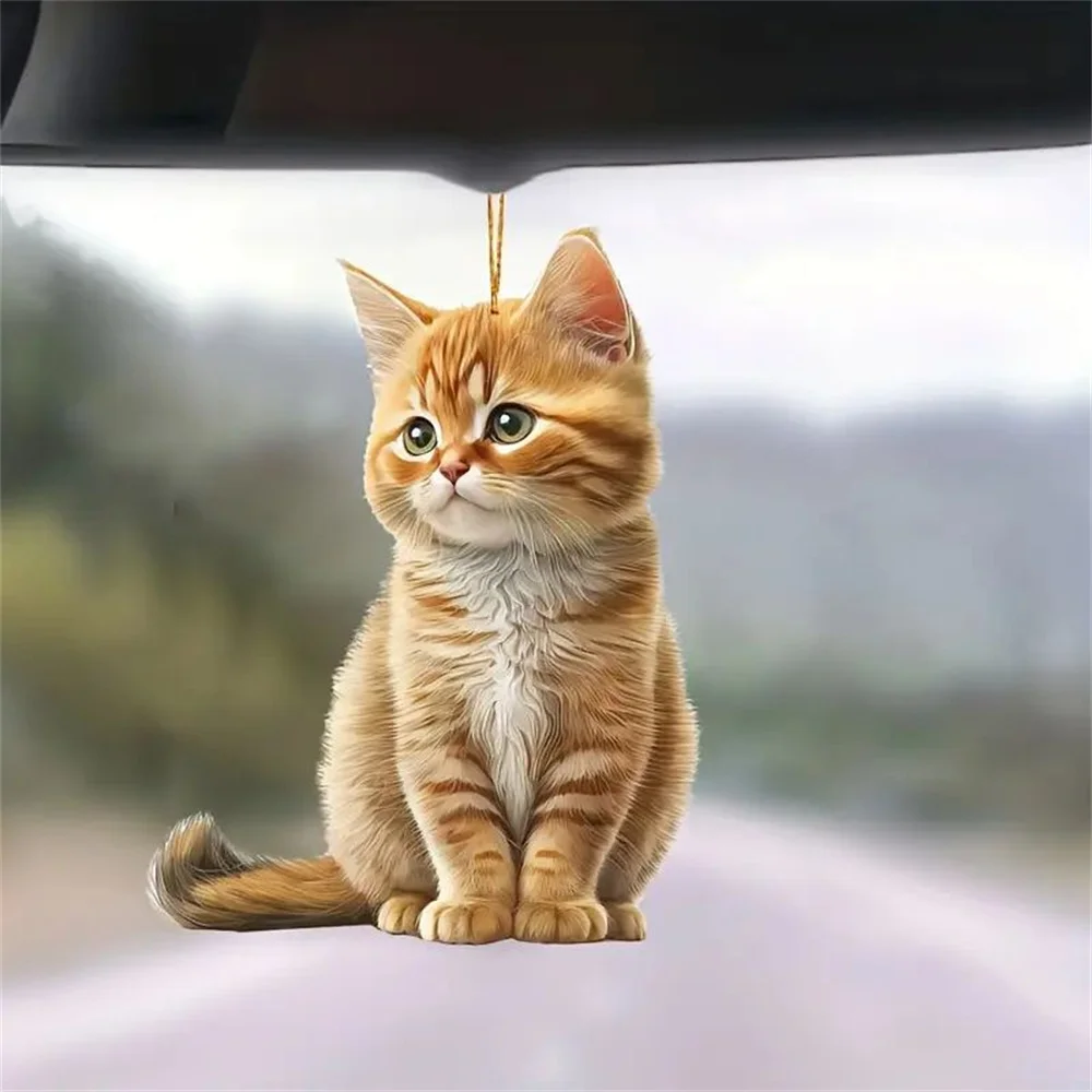 

Подвеска с милым котом, подвесное украшение, реалистичное зеркало заднего вида с животными, подвесной декор, автоинтерьер, доступ к домашней вечеринке, подарок для детей