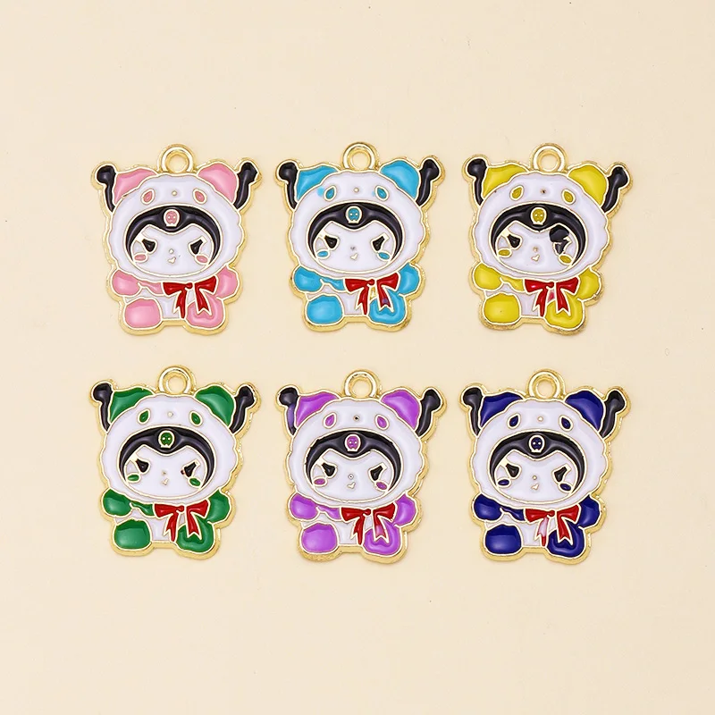 

10Pcs 18*20mm 6 Colors Kawaii Cartoon Animals Enamel Charms Alloy Pendants Earrings Keychain For DIY Jewelry Making Accessories