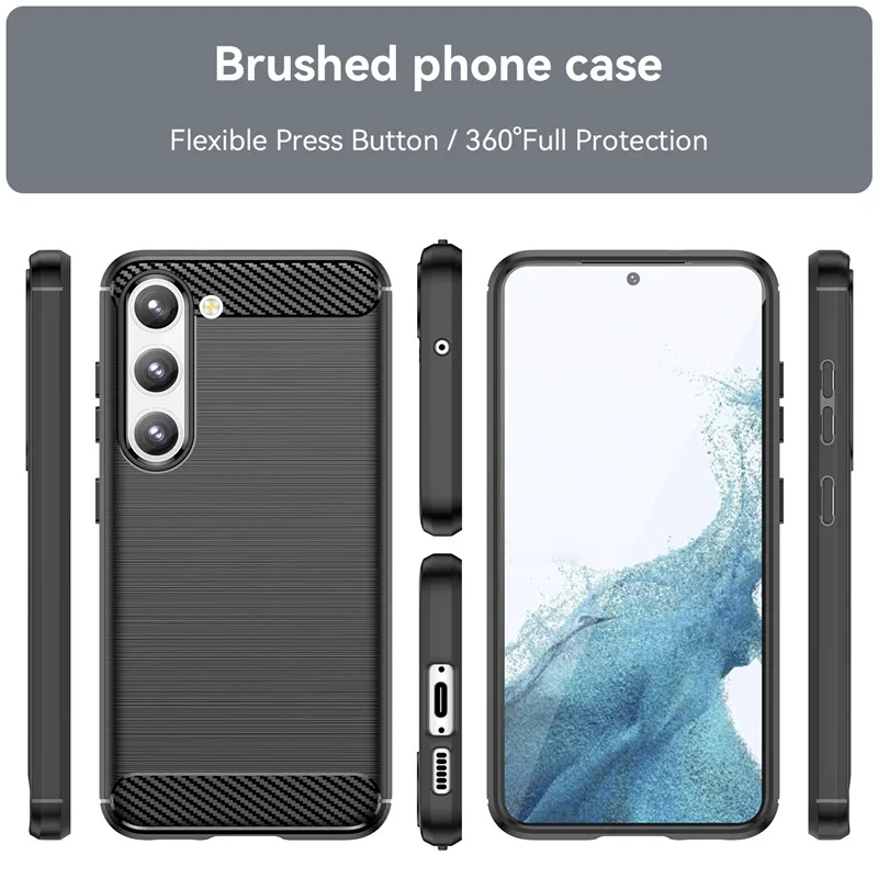 For Samsung Galaxy S23 5G Case Samsung S23 Cover 6.1 Inch Carbon Fiber Silicone Bumper For Galaxy S23 S22 S21 S20 Plus Ultra 5G