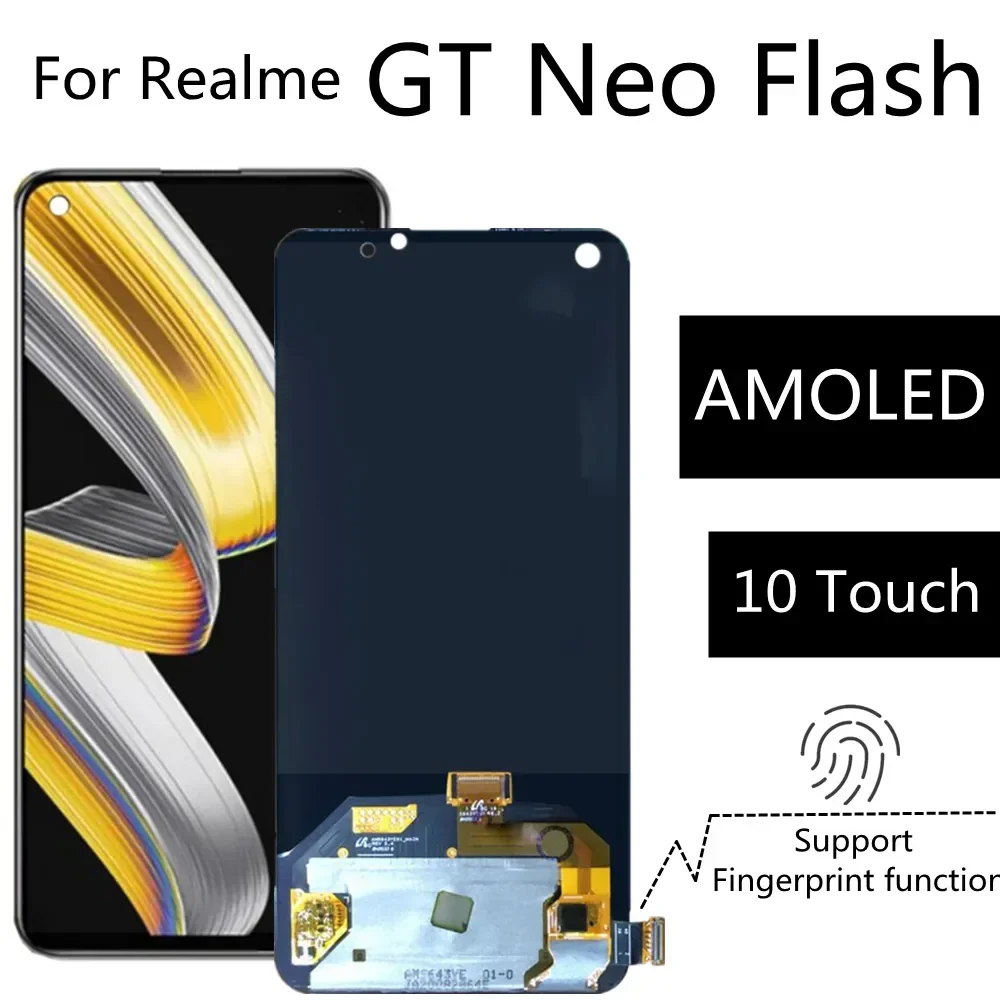 

ЖК-дисплей AMOLED для Realme GT Neo Flash, сенсорный экран в сборе, сменный аксессуар