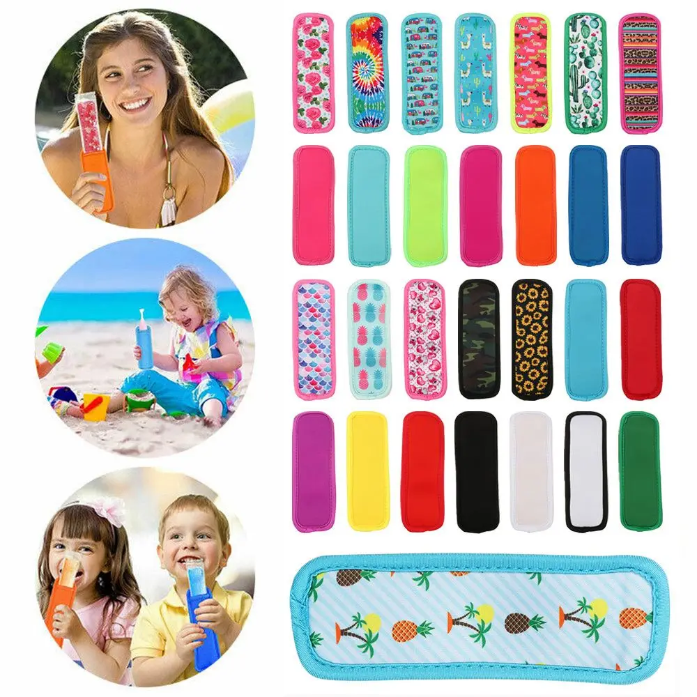 

5PCS Antimelting Home Colorful Keep Cooled Cooler Sleeve Ice Cream Stick Covers Icy Pole Holder Popsicle Cover