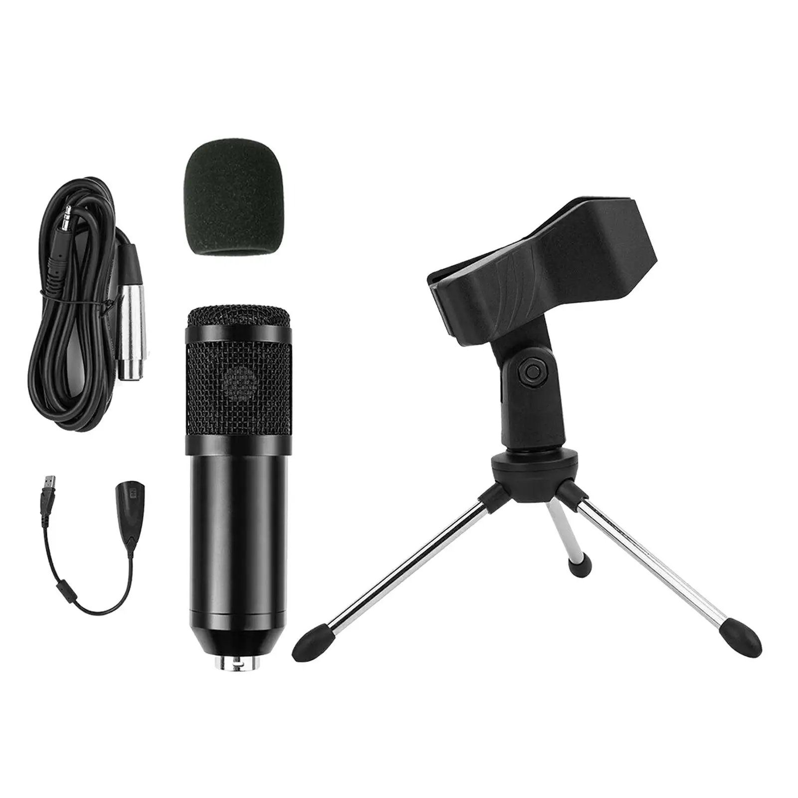 

1 Set Condenser Microphone Computer Cardioid Mic with Tripod for Podcast