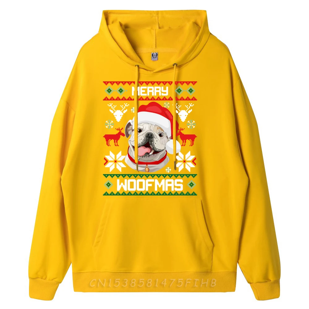 Английский бульдог Merry Woofmas на Рождество футболки с рисунком собаки мужские