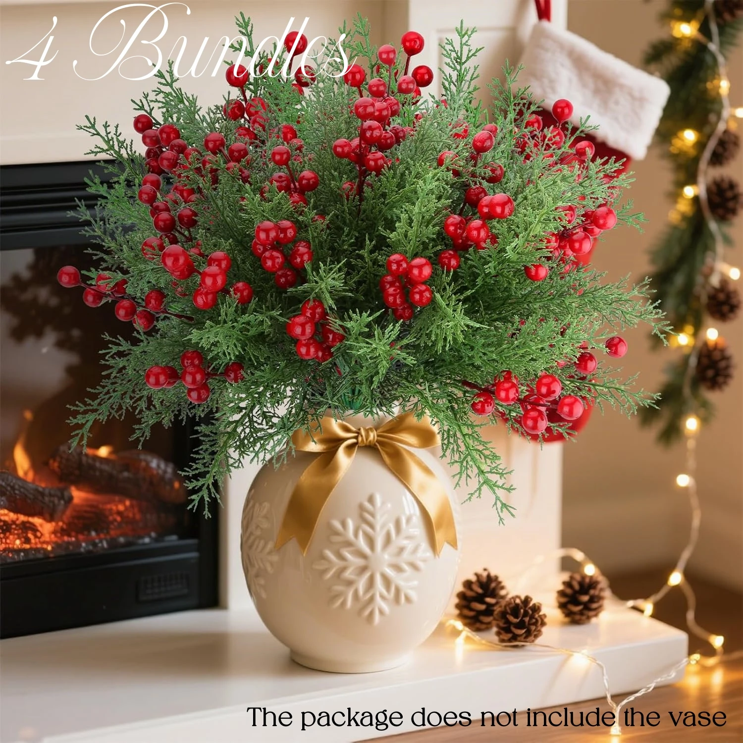 

Искусственные веточки сосны с ягодами