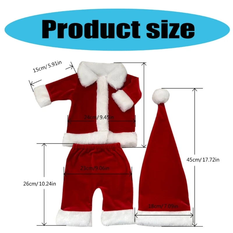 Наряд Санта-Клауса для младенцев комплект из 3 предметов включая пальто брюки и