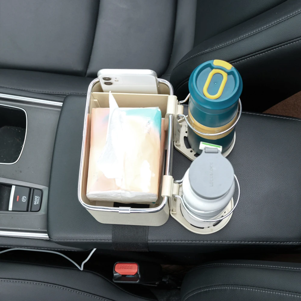 

New Car Multi-function Storage Box Armrest Organizers Car Interior Stowing Tidying Accessories for Phone Tissue Cup Drink Holder