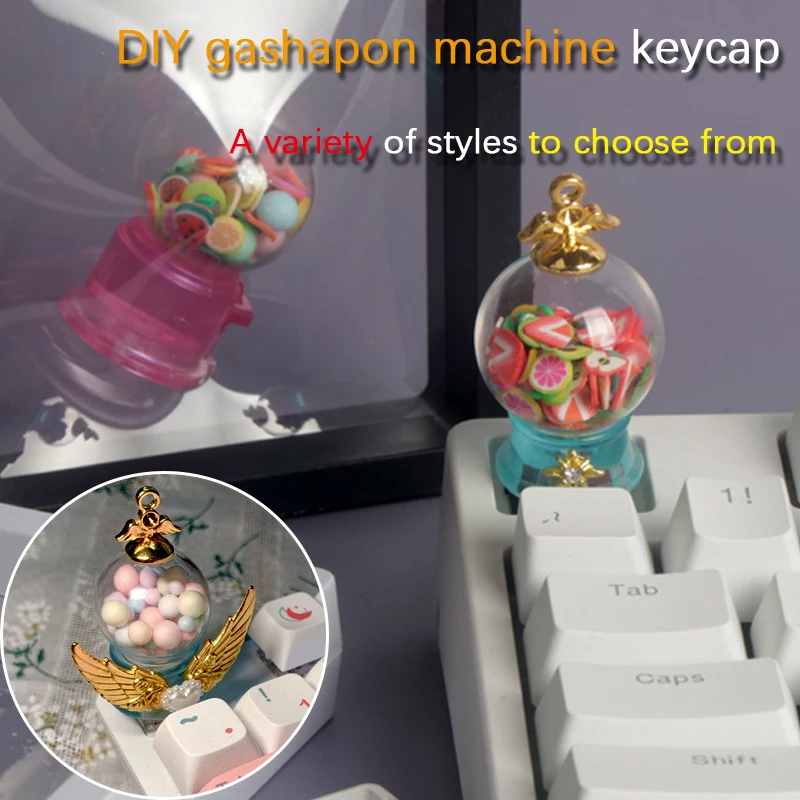 

DIY Private Custom Keycap Sequin Color Ball Gashapon Machine Keycap R4 ESC For Cherry MX Cross-Axis Mechanical Keyboard Buttons