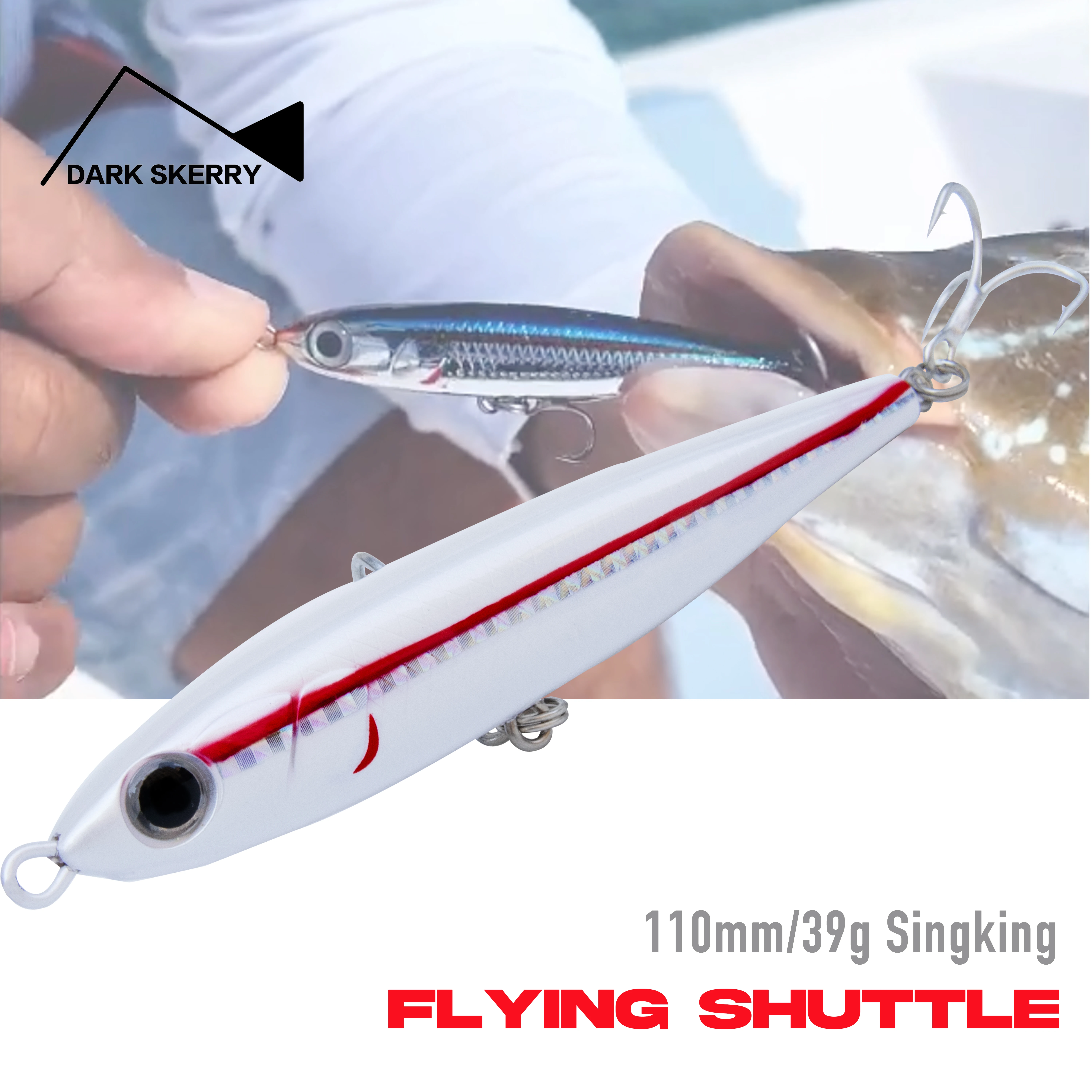 Фото Воблер-слайдер DARK SKERRY Flying Slider Pencil Lure 110мм/39г, бионическая искусственная приманка, специально разработанная для ловли крупной рыбы, 4X # 2 тонущих воблера №1