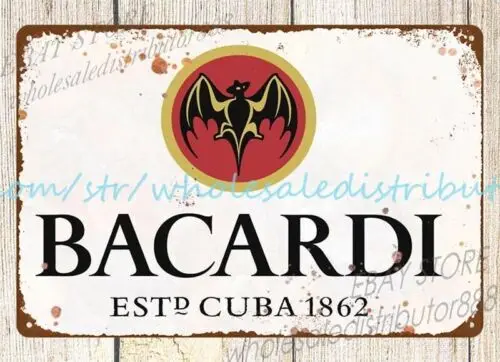 Bacardi Белый Ром металлическая жестяная табличка ностальгическое настенное