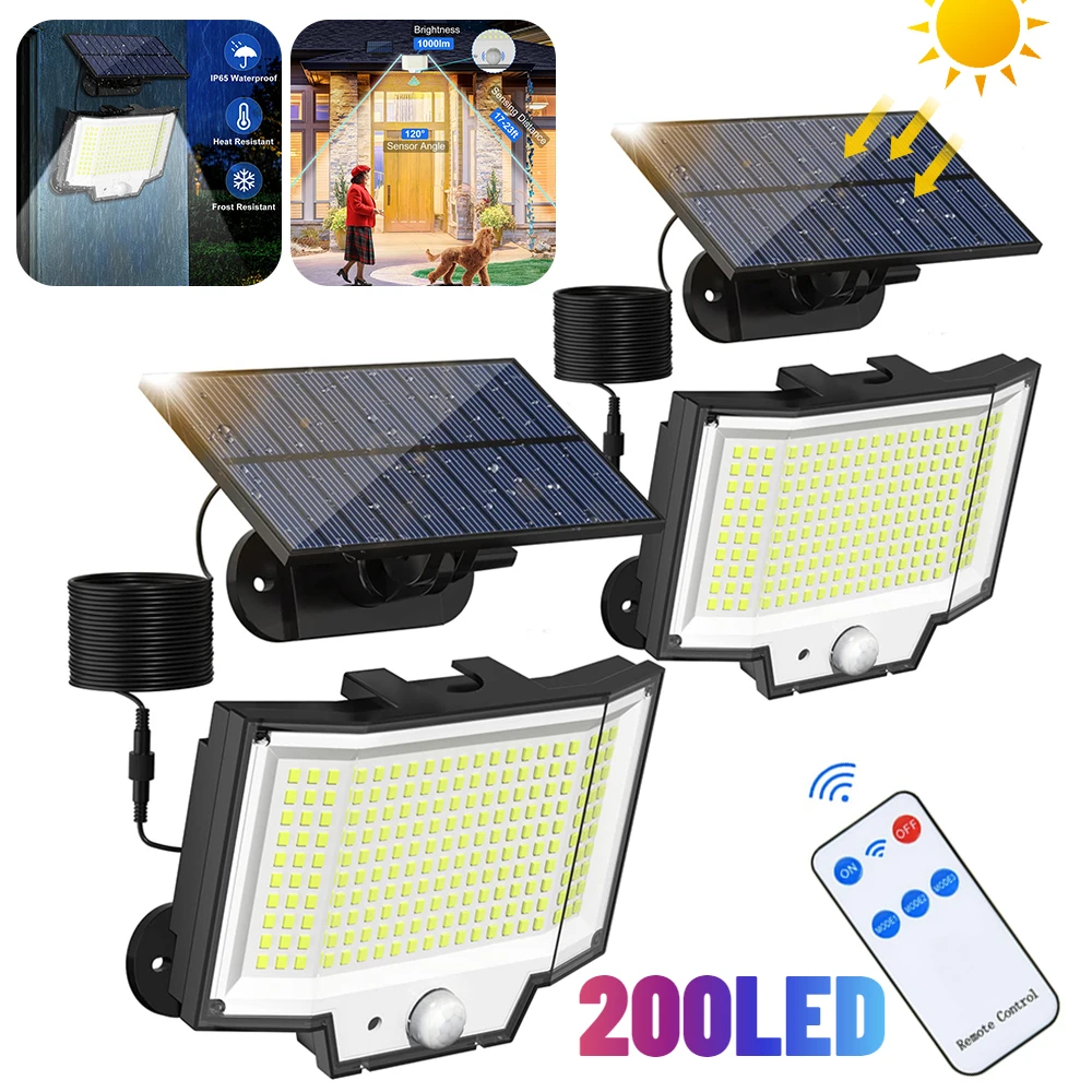 

LED Solar Lamps Smart Motion Sensor Wall Light Outdoor Waterproof Solar Lights Street Light Garden Courtyard Wall Lamp