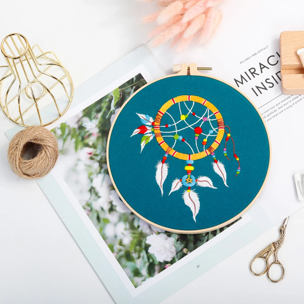 Набор для вышивки Ловец снов набор начинающих с рисунком Ловца инструкции