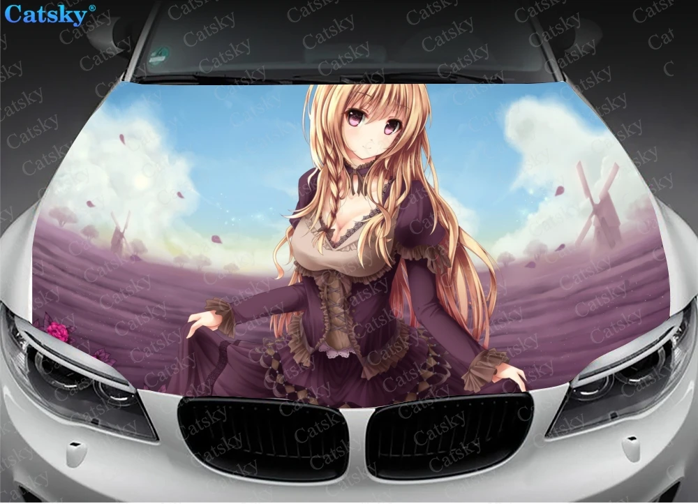 

Anime Girl Car Hood Sticker,Sword Car Hood Decoration, Hood Protection Cover, Vinyl Car Sticker, Custom Side Sticker Car Decals