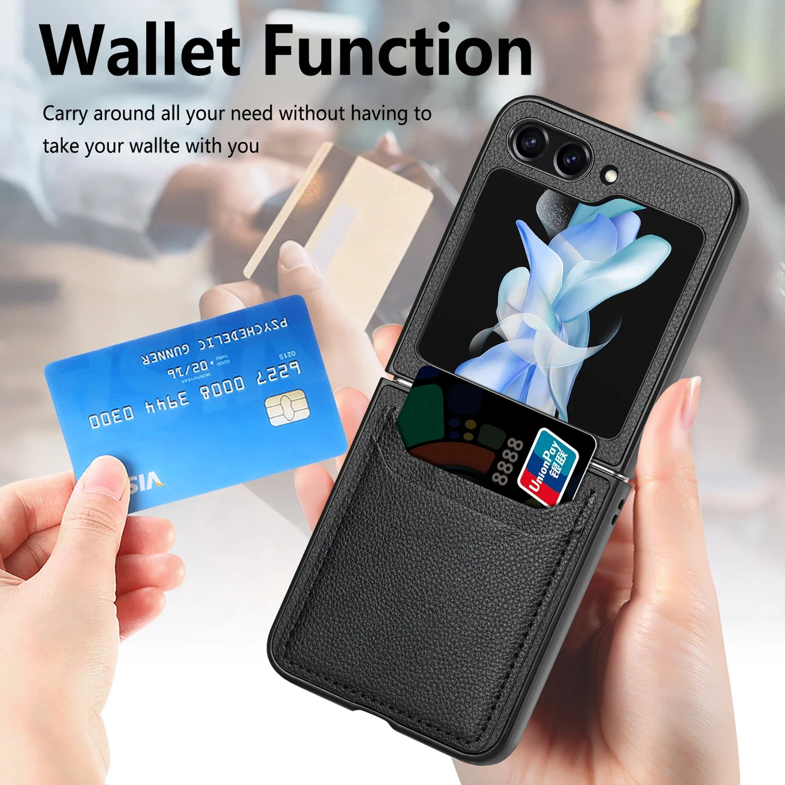 Складной кожаный чехол-бумажник для Samsung Galaxy Z Flip6 флип-чехол телефона 6 дюймов