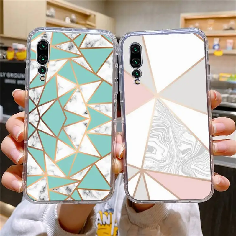 

Geometric Marble Phone Case For Xiaomi 11 Redmi Note 11pro5G 8T 9A 9S 12S K30 10T Pro Ultra K40pro Transparent Case