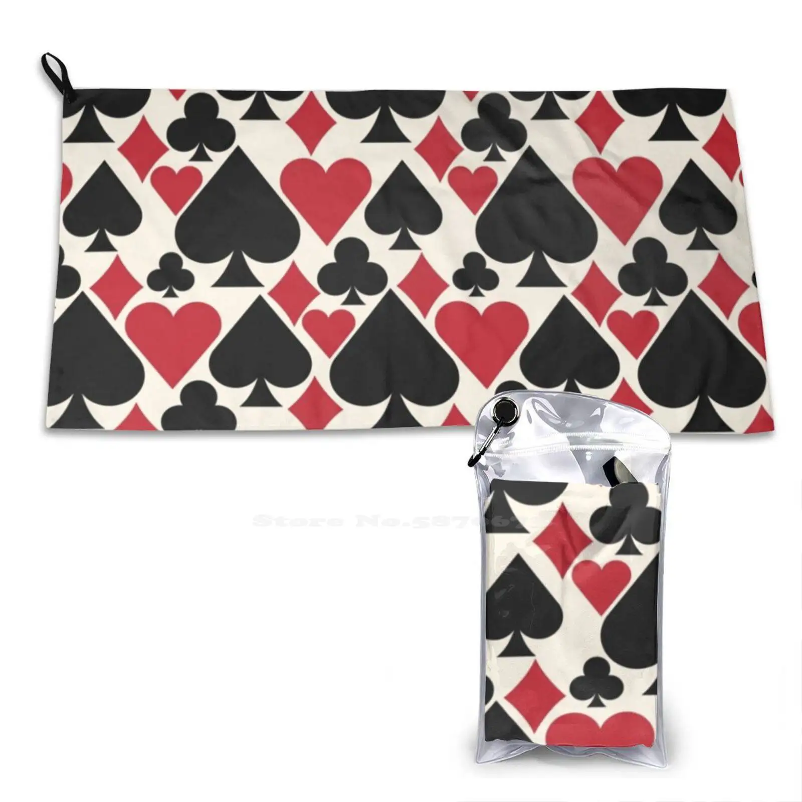 Quick Dry Sport Beach Towel Casino Deck Of For Poker Players