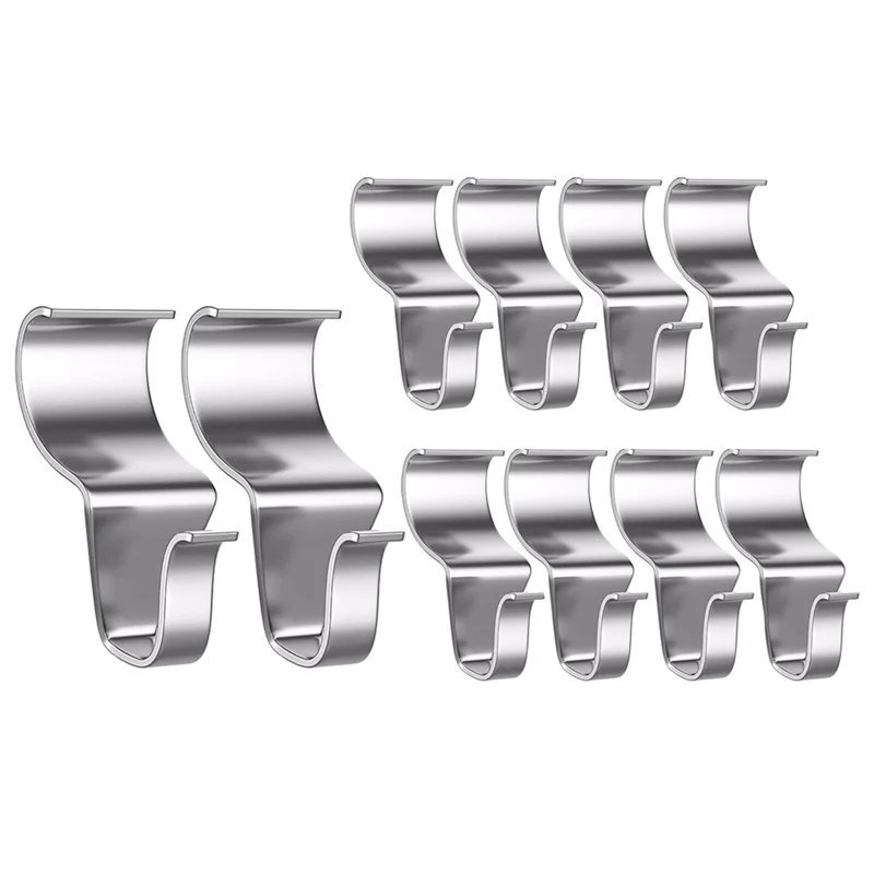 

10 PCS , Heavy Duty Stainless Steel Low Profile No Hole Hanger Metal Hooks for Hanging