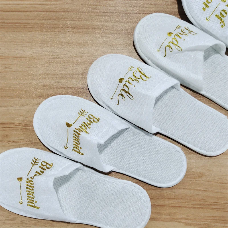 

Bride Shower Bride To Be Slippers Wedding Decorations Bridesmaid Spa Soft Slippers Ladies Hen Party Bachelorette Party Supplies