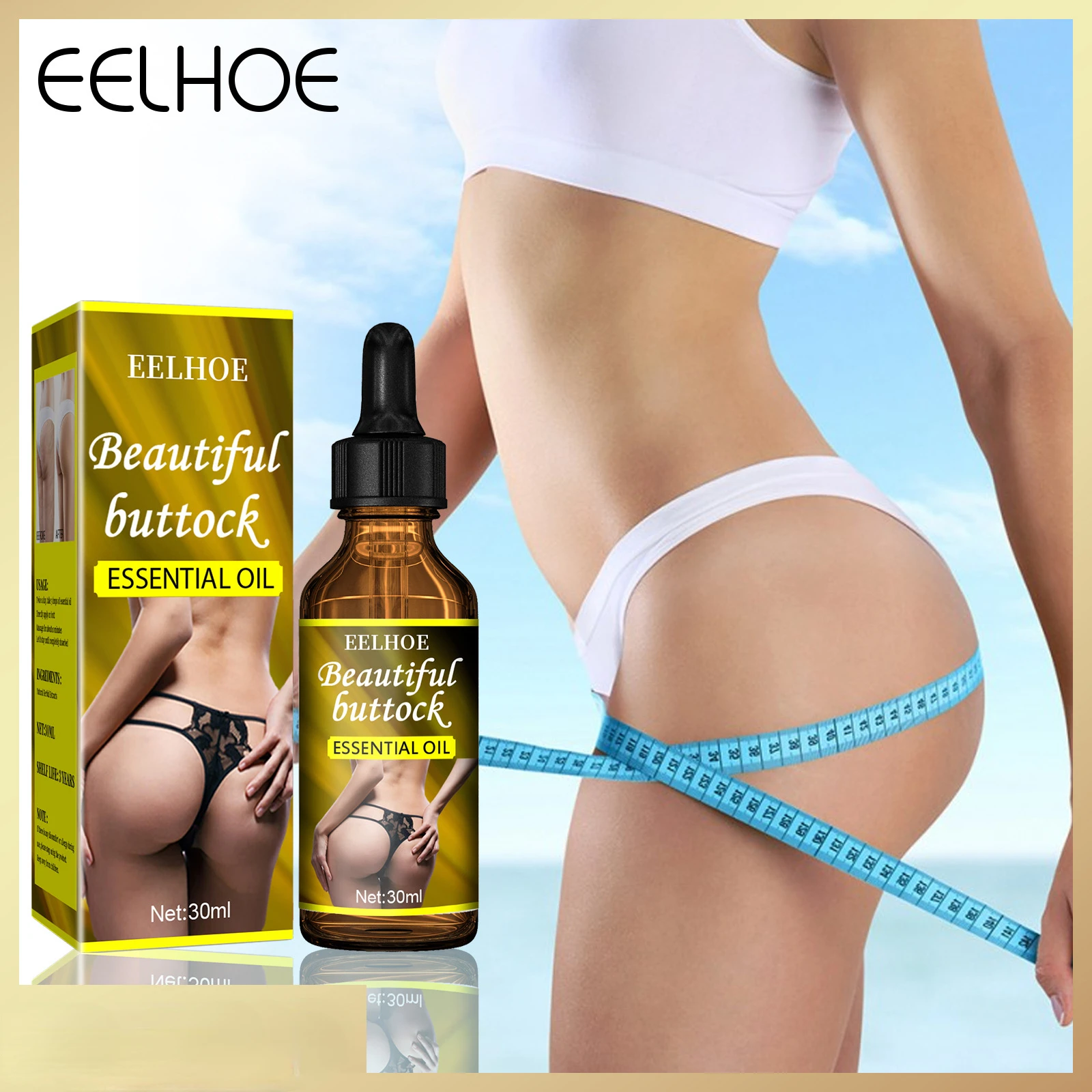 

EELHOE Butt Enhancement Essential Oil Lift and Tighten Butt Massage Highlight The Curve of The Buttocks and Beautiful Buttocks