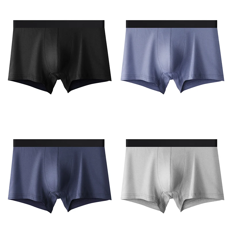 Men's Organic Cotton Underwear Men Solid Color Boxer Short Antibacterial Boxershorts Soft Breathable Man Panties Wholesale 10PCS