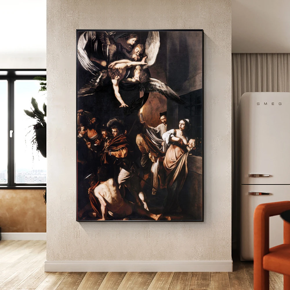 

Caravaggio The Seven Acts of Mercy Canvas Painting Christian Region Poster Wall Art Decor