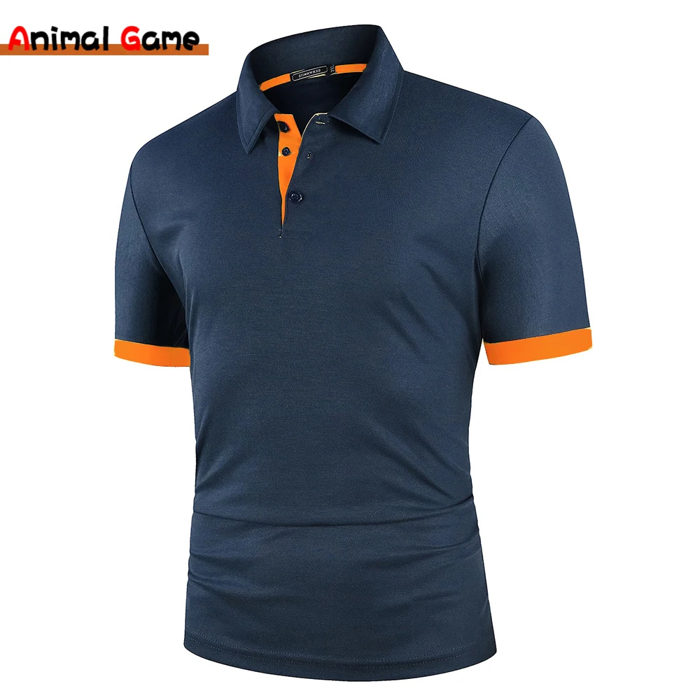 

Summer Men Polo Men Shirt Short Sleeve Polo Shirt Contrast Color Polo New Clothing Streetwear Casual Fashion Men Collar Tops