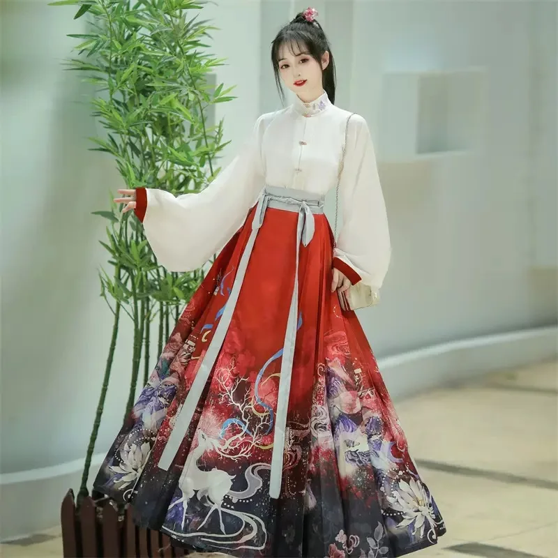 SY30 оригинальная женская юбка династии Мин Ханфу в китайском стиле с лицом лошади