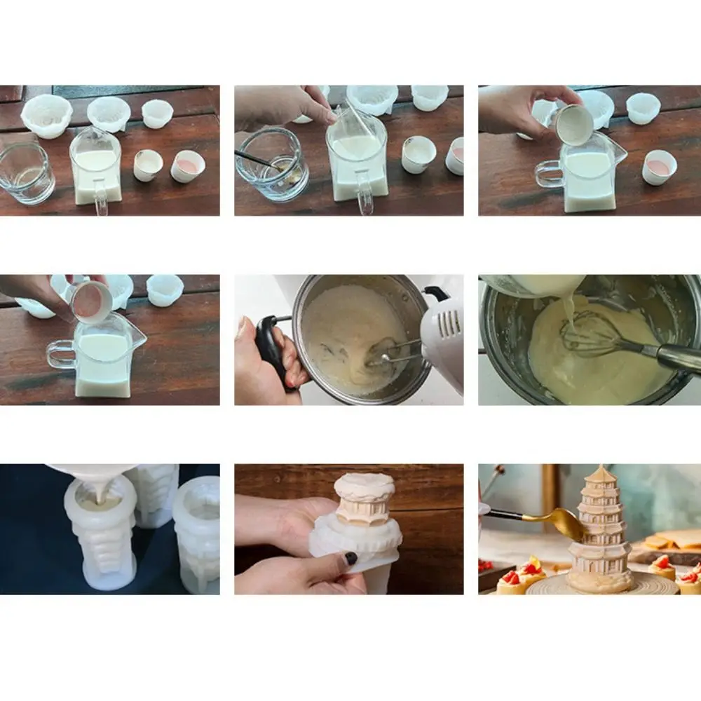 Силиконовая форма в китайском стиле Longhua Tower имитация мягкой формы для пудинга