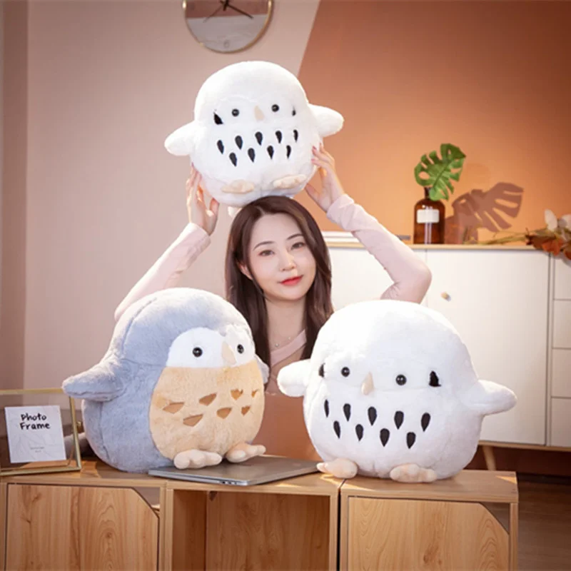 

38/45cm Simulation Plush Owl Sleeping Pillows Soft Stuffed Animals Eagle Cushion Sofa Decor Cartoon Bird Toys Kids Gift Ornament