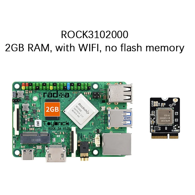 ROCK3 Model A Card Computer SBC Module With Wireless Wifi Module A1 Based On RK3568 Cortex-A55 2GB RAM Design enlarge