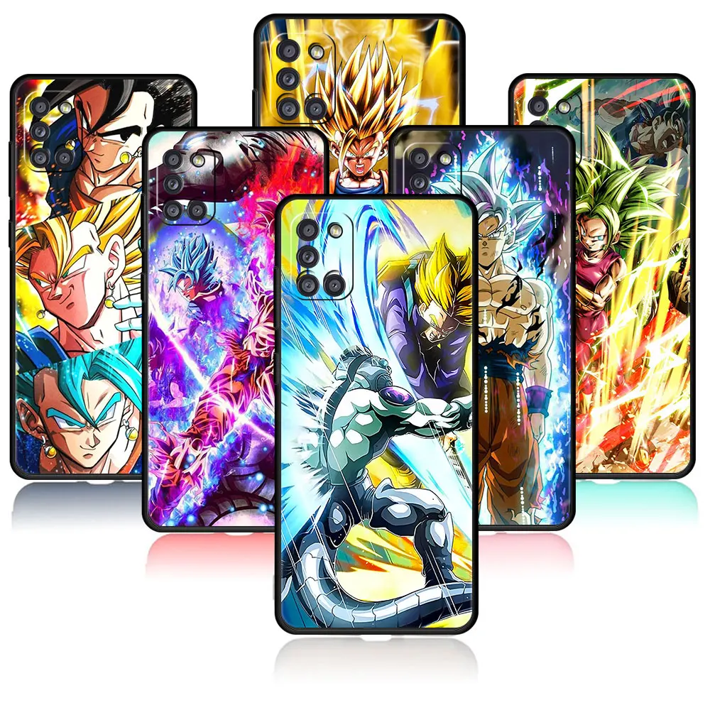 

For Samsung A52 A31 A51 A21s A02s A72 A32 4G A12 A71 A41 A23 A03s Celular Case TPU Silicone Dragons Ball Saiyan Goku Anime