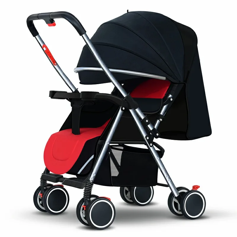 

High Landscape Baby Car with Baby Artifact Portable Can Sit Can Lie Folding Children's Baby Trolley Two-way Umbrella Car