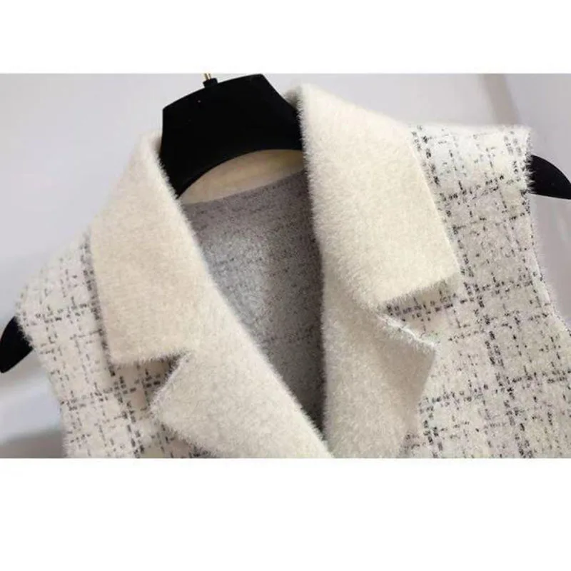 Имитация норки бархатный женский жилет куртка 2024Новый осенне-зимний