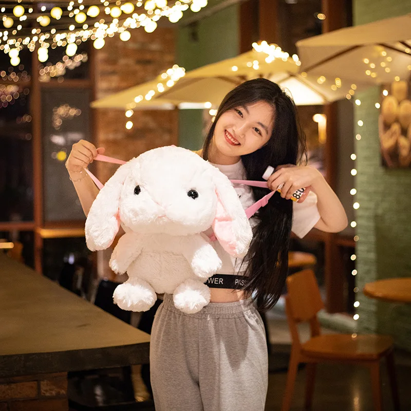 50cm Lovely Kawaii Lolita Bunny/Rabbit Plush Backpack School Bag Stuffed Animal Toy Plushie for Kids Women Child's Adults' Gift