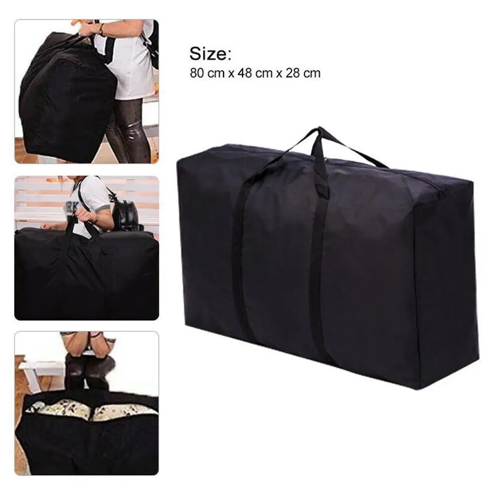 

Unisex Large Capacity Folding Duffle Bag Travel Clothes Storage Bags Zipper Oxford Weekend Bag Thin Portable Moving Luggage Bags