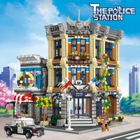 town police station moc 89134 city street view series building blocks bricks toys 3111pcs kids birthday gift set