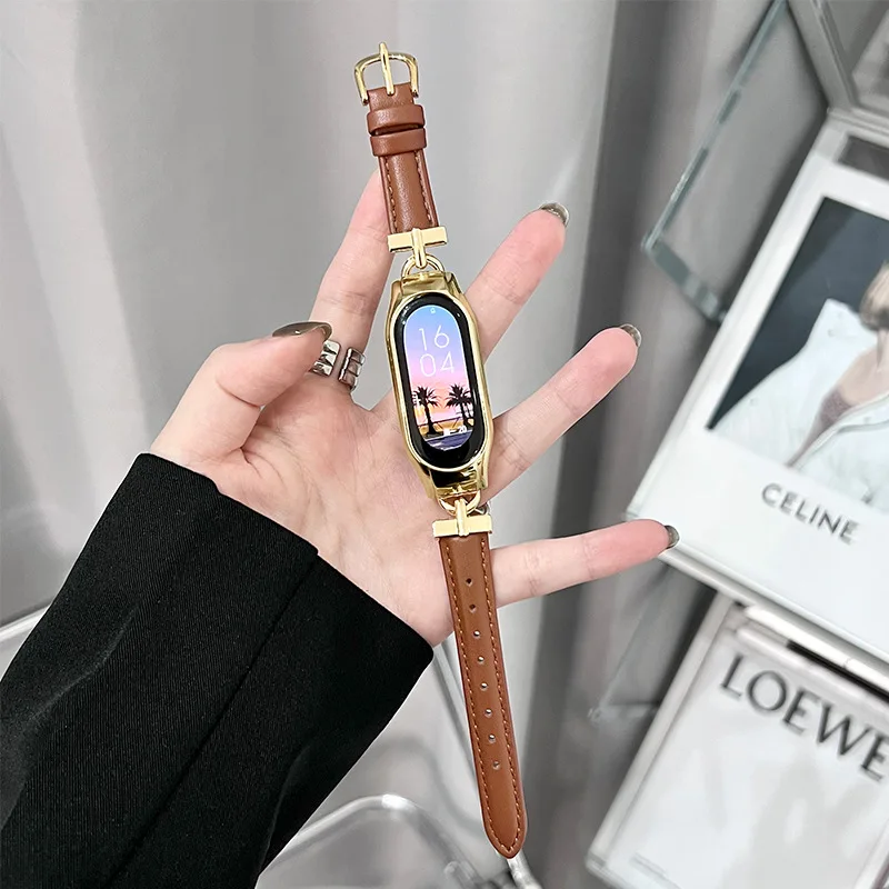 Real Leather Strap for Xiaomi Mi Band 7 6 5 4 3 NFC Wristband Bracelet Replacement Straps For Mi Band Sport Smartwatch Watchband