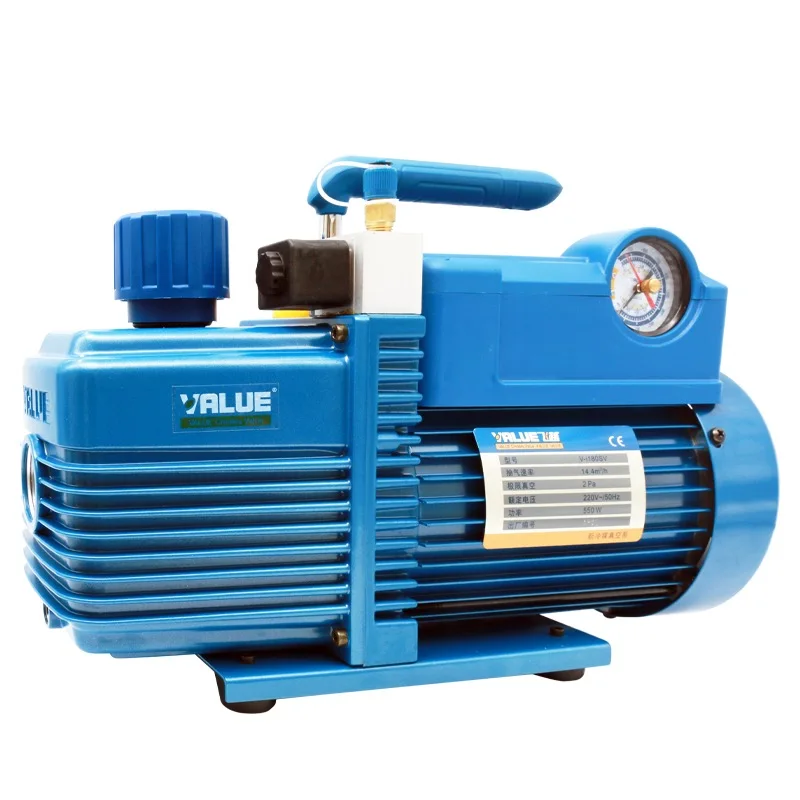 3/4HP V-i180SV Single Stage 7CFM Value Vacuum Pump With gauge and Solenoid valve for R410A/R407C/R134A/R22 Refrigerant