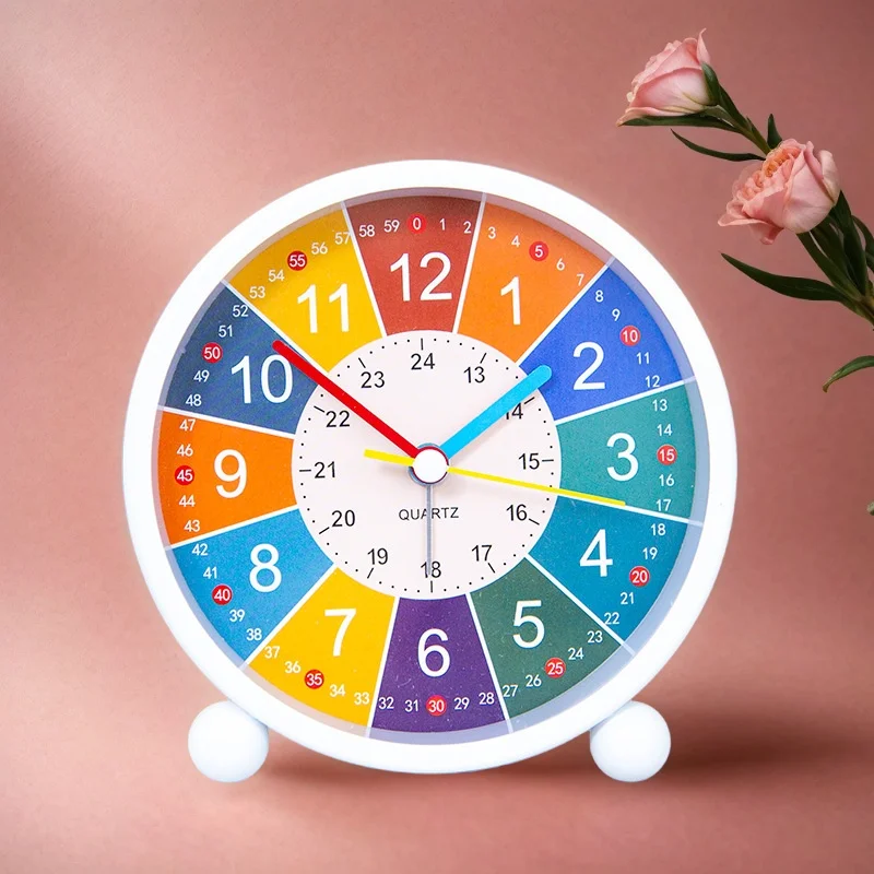 Креативный Настольный металлический будильник 4 5 дюйма беззвучный белый Круглый